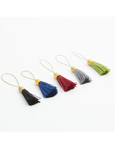 Set of 10 pompom stitch markers Lantern Moon