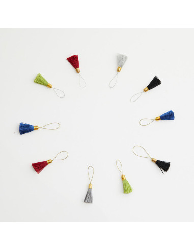 Set of 10 pompom stitch markers Lantern Moon