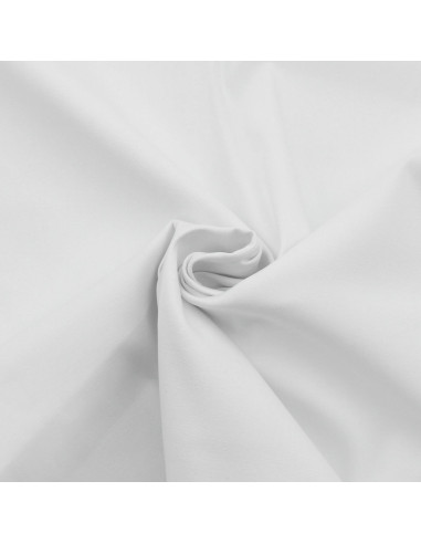 Stretch cotton gabardine fabric - White