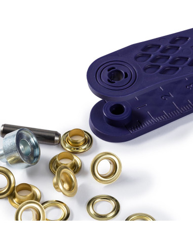Box of 40 eyelets 5 mm with setting tool - Gold