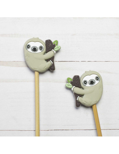 Stitch stoppers for knitting needles - Sloths