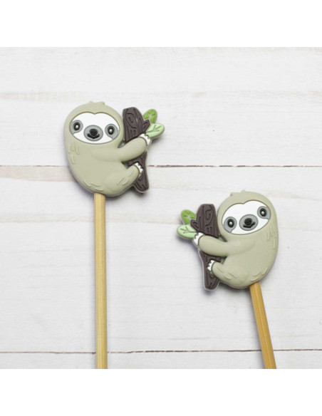 Stitch stoppers for knitting needles - Sloths