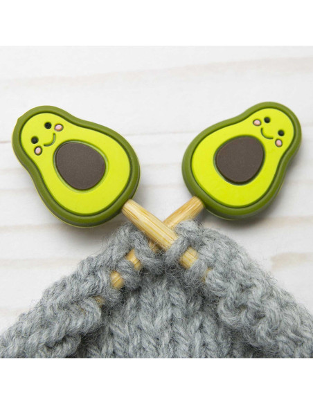 Stitch stoppers for knitting needles - Avocado