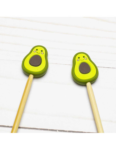 Stitch stoppers for knitting needles - Avocado