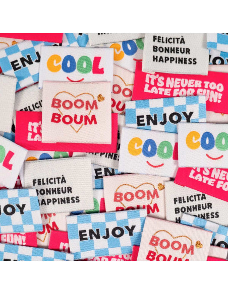 Set of 5 woven labels - Party assortment