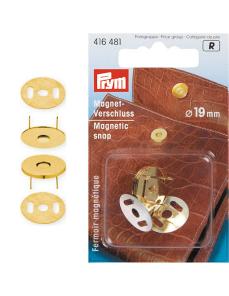 Magnetic clasp to rivet - Gold