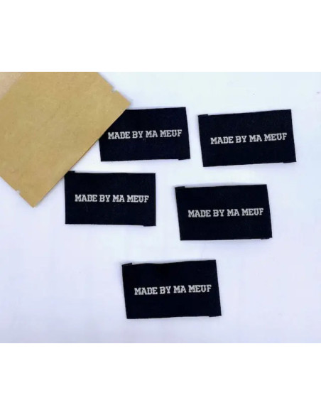 Set of 5 woven sew-on labels Made By Ma Meuf