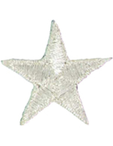 Silver star iron-on patch