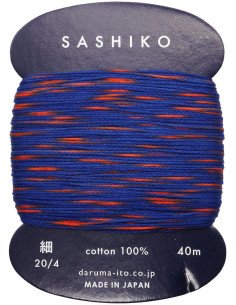 Daruma Kasuri multicolor sashiko thread, 2 colors, 40 m