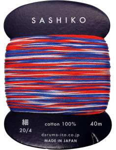 Daruma Kasuri multicolor sashiko thread, 3 colors, 40 m