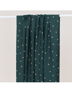 Jolly Dots viscose crepe fabric - Bottle green