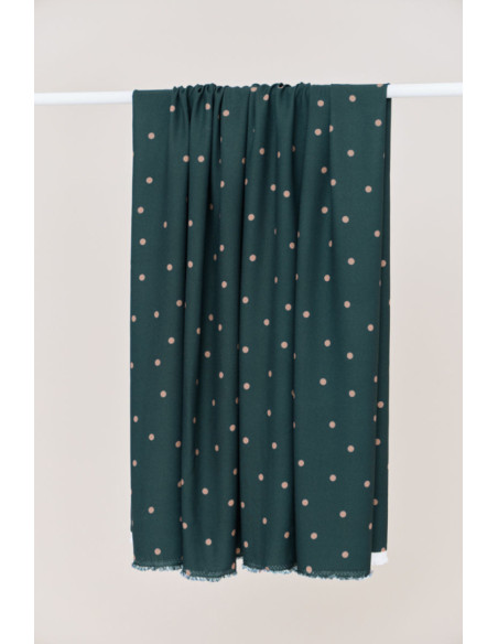Jolly Dots viscose crepe fabric - Bottle green