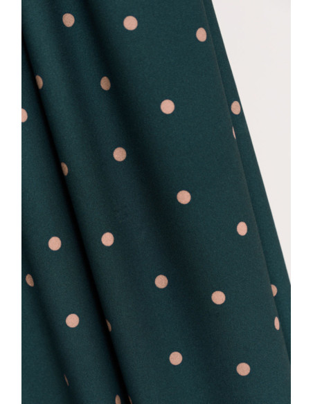 Jolly Dots viscose crepe fabric - Bottle green