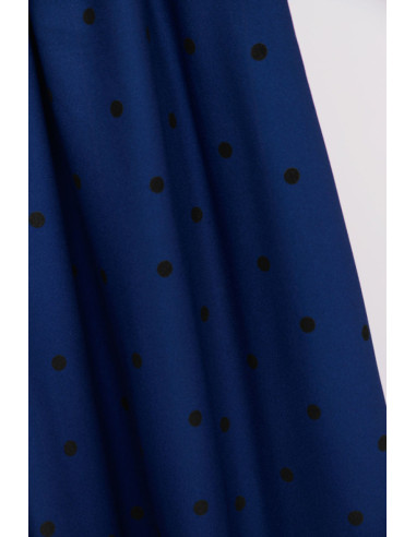 Jolly Dots viscose crepe fabric - Cobalt blue