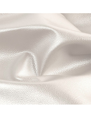 Karla Star faux leather coupon 140 cm x 50 cm - Metallic White