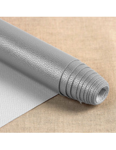 Karla Star faux leather coupon 140 cm x 50 cm - Metallic Silver