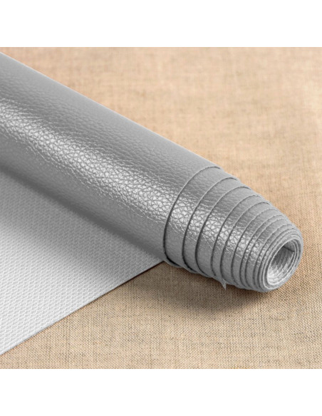 Karla Star faux leather coupon 140 cm x 50 cm - Metallic Silver
