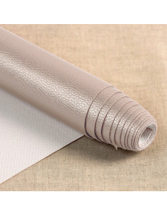 Karla Star faux leather coupon 140 cm x 50 cm - Metallic pebble