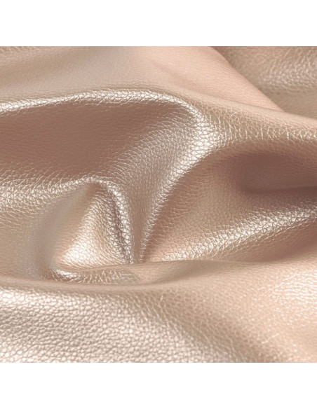 Karla Star faux leather coupon 140 cm x 50 cm - Metallic pebble