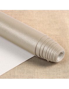 Karla Star faux leather fabric 140 cm x 50 cm - Metallic Beige