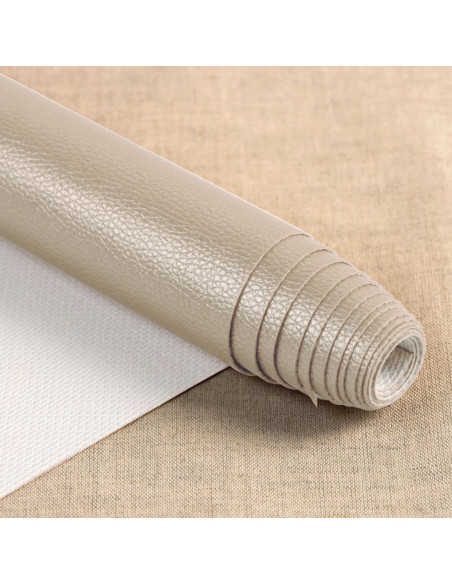 Karla Star faux leather fabric 140 cm x 50 cm - Metallic Beige