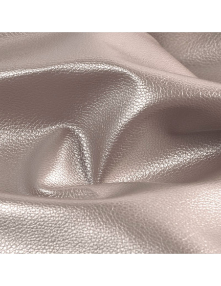 Karla Star faux leather fabric 140 cm x 50 cm - Light metallic gray
