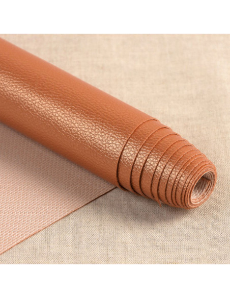 Karla Star faux leather fabric piece 140 cm x 50 cm - Metallic Copper