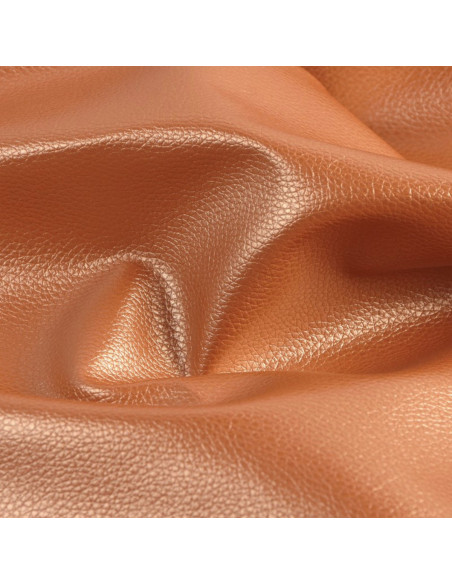 Karla Star faux leather fabric piece 140 cm x 50 cm - Metallic Copper