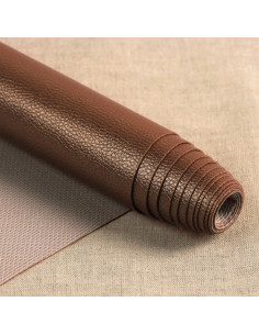 Karla Star faux leather fabric piece 140 cm x 50 cm - Metallic Brown