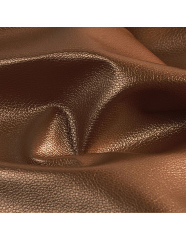Karla Star faux leather fabric piece 140 cm x 50 cm - Metallic Brown