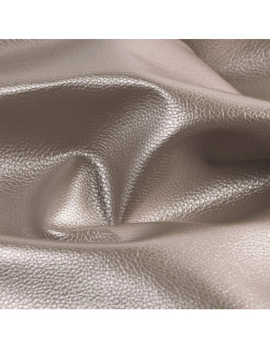 Karla Star faux leather coupon 140 cm x 50 cm - Metallic Taupe
