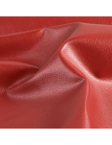 Karla Star faux leather fabric 140 cm x 50 cm - Dark metallic red