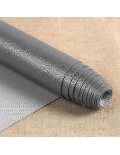 Karla Star faux leather fabric 140 cm x 50 cm - Metallic Gray