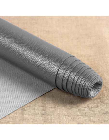 Karla Star faux leather fabric 140 cm x 50 cm - Metallic Gray