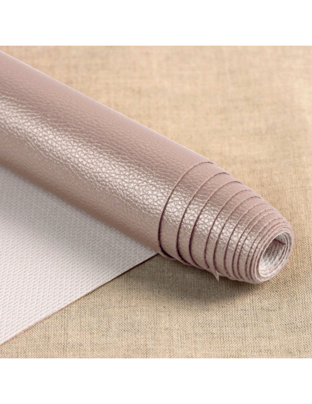 Karla Star faux leather fabric piece 140 cm x 50 cm - Metallic Pink