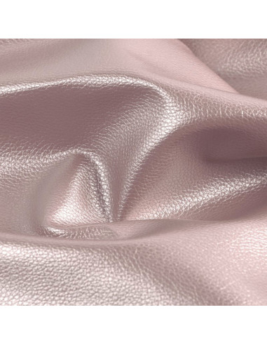 Karla Star faux leather fabric piece 140 cm x 50 cm - Metallic Pink