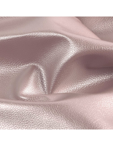 Karla Star faux leather fabric piece 140 cm x 50 cm - Metallic Pink