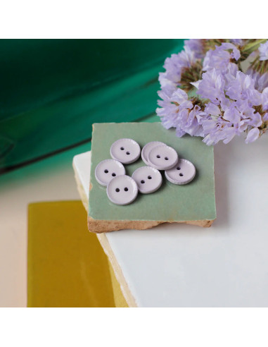 12 mm flanged button - Mauve