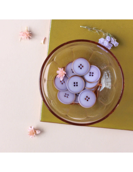 Corozo button with fine edge 20 mm - Mauve
