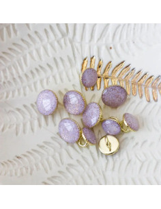 Gold glitter ankle boot button - Lilac