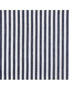 Cotton poplin fabric - Wide stripes - Navy blue 2