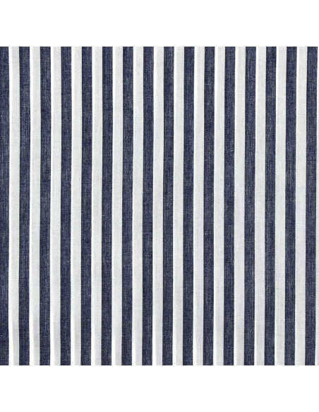 Cotton poplin fabric - Wide stripes - Navy blue