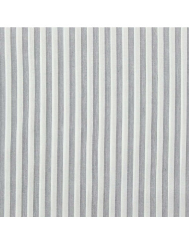 Cotton poplin fabric - Wide stripes - Gray