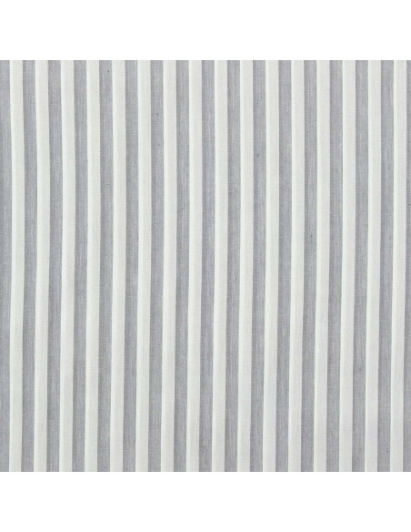 Cotton poplin fabric - Wide stripes - Gray