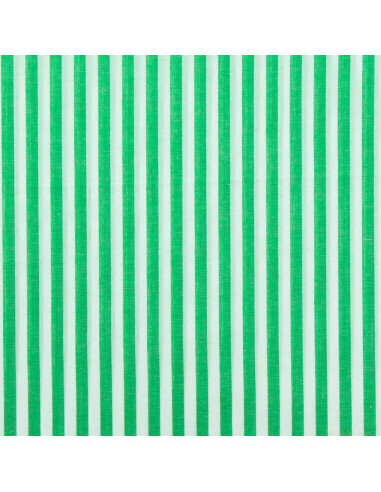 Cotton poplin fabric - Wide stripes - Green