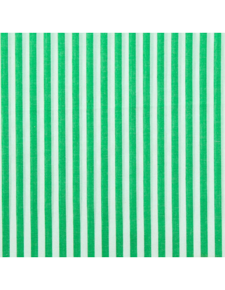 Cotton poplin fabric - Wide stripes - Green