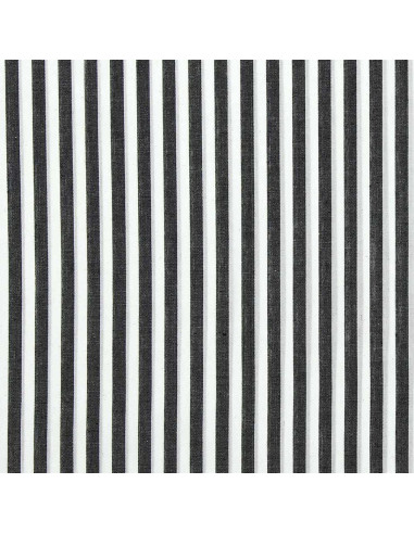 Cotton poplin fabric - Wide stripes - Dark gray