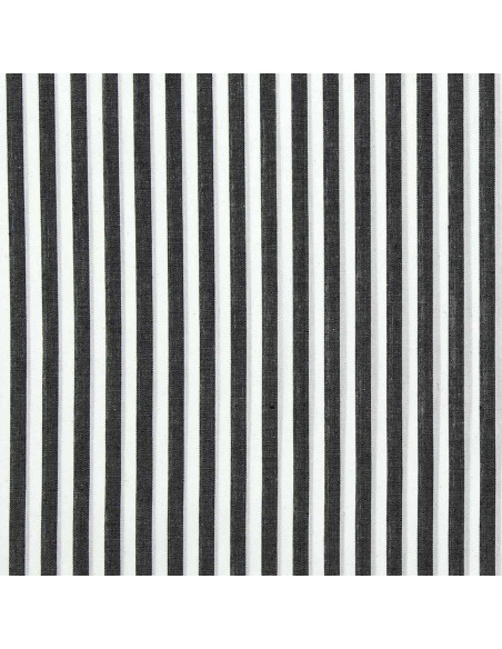 Cotton poplin fabric - Wide stripes - Dark gray