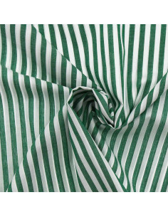 Cotton poplin fabric - Wide stripes - Dark green
