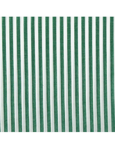 Cotton poplin fabric - Wide stripes - Dark green